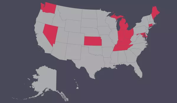 Taxable print subscription states map